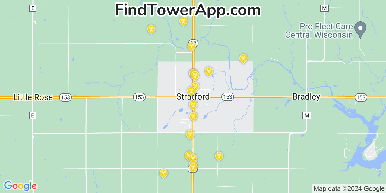 Verizon 4G/5G cell tower coverage map Stratford, Wisconsin