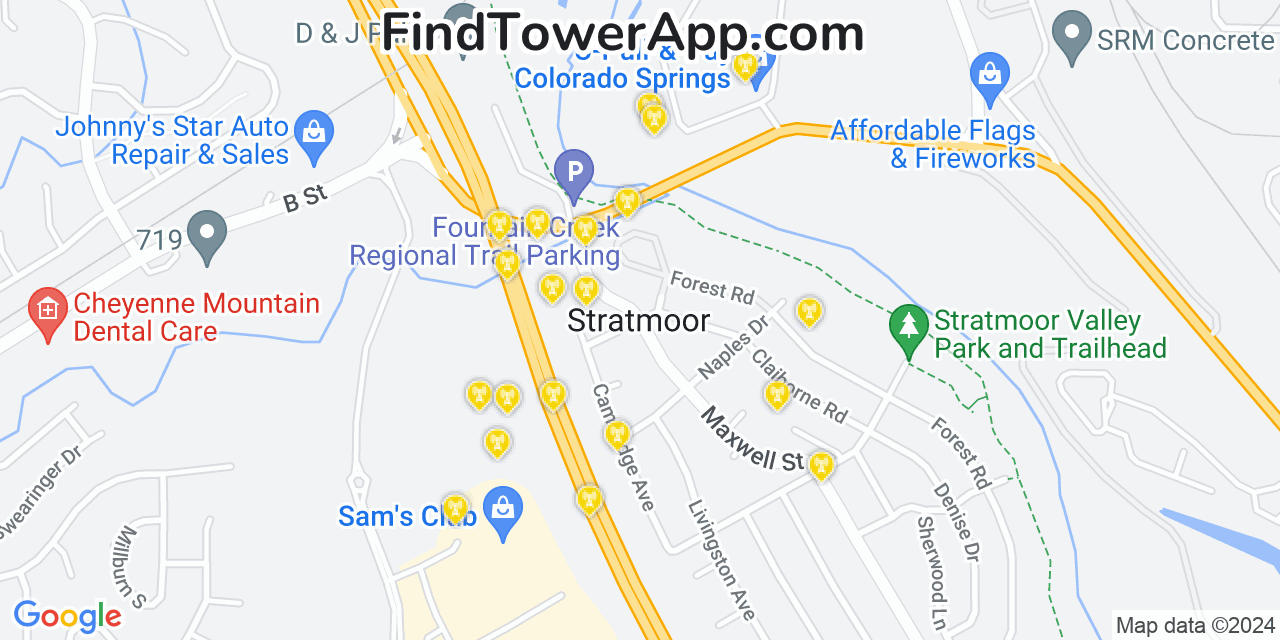 T-Mobile 4G/5G cell tower coverage map Stratmoor, Colorado
