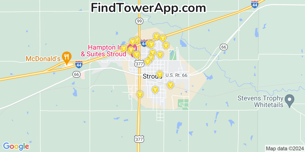 T-Mobile 4G/5G cell tower coverage map Stroud, Oklahoma