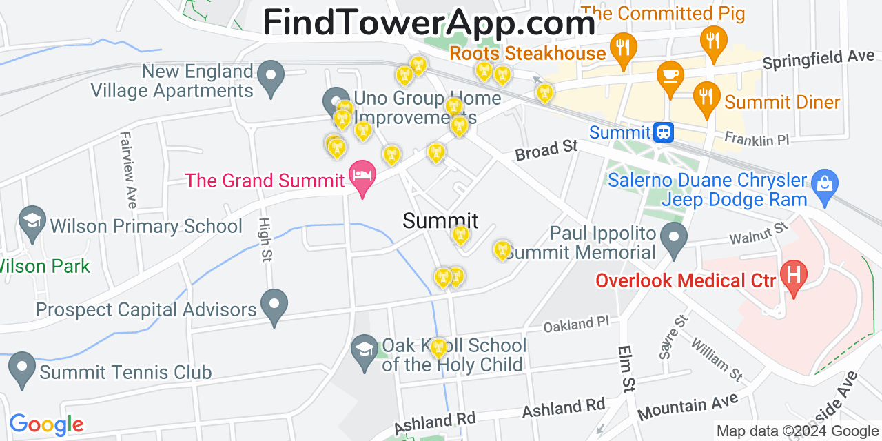 T-Mobile 4G/5G cell tower coverage map Summit, New Jersey