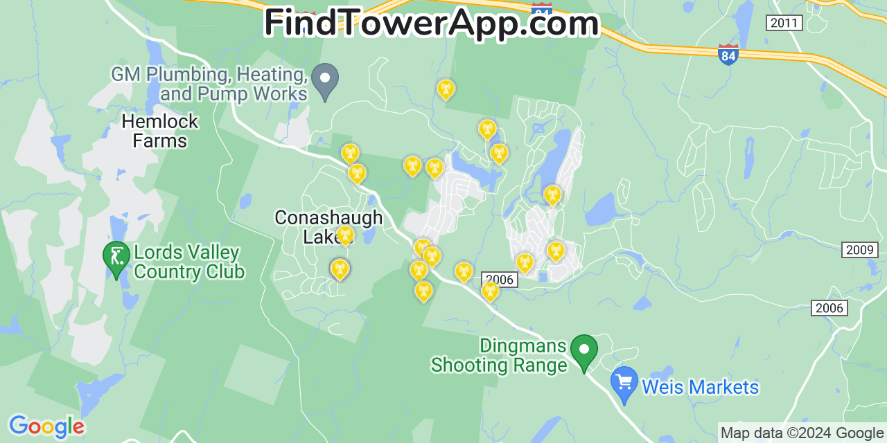 T-Mobile 4G/5G cell tower coverage map Sunrise Lake, Pennsylvania