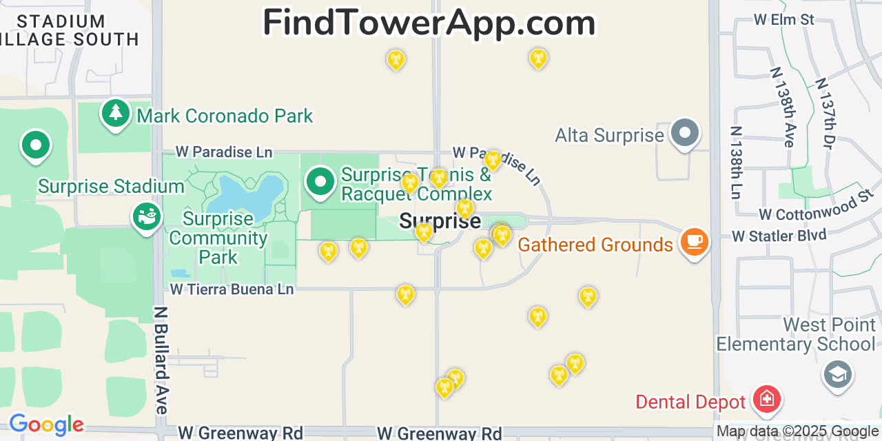 Surprise Arizona Cell Tower Coverage Map
