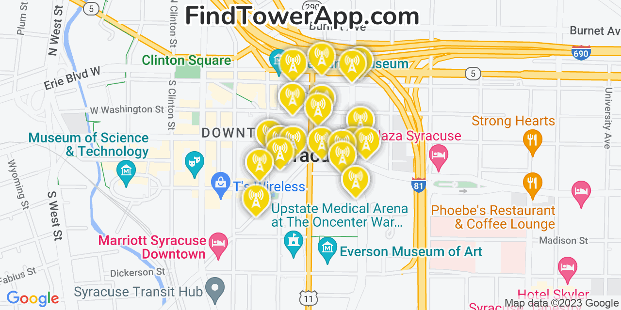Syracuse New York Cell Tower Coverage Map