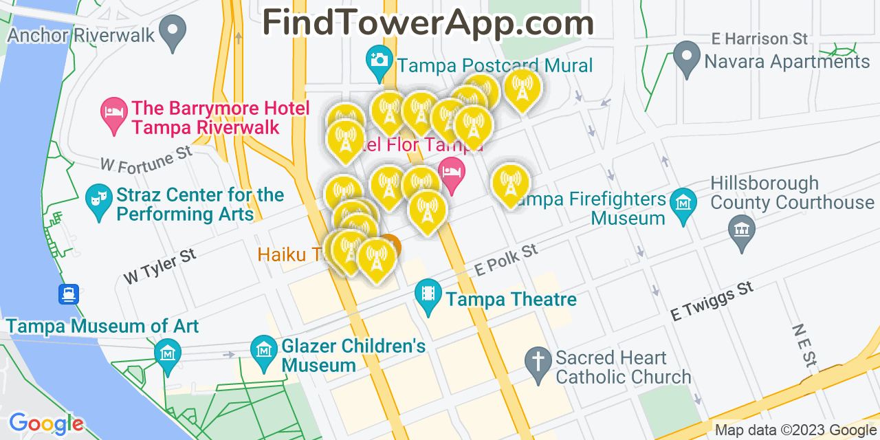 Tampa Florida Cell Tower Coverage Map