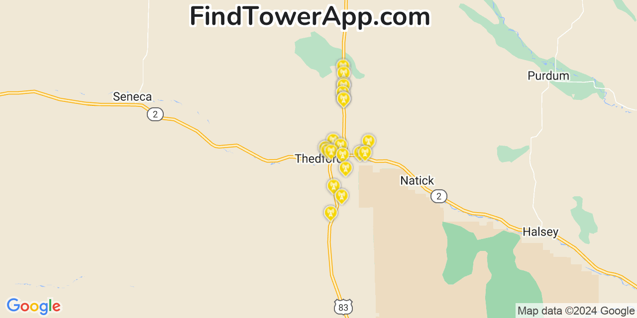 Verizon 4G/5G cell tower coverage map Thedford, Nebraska