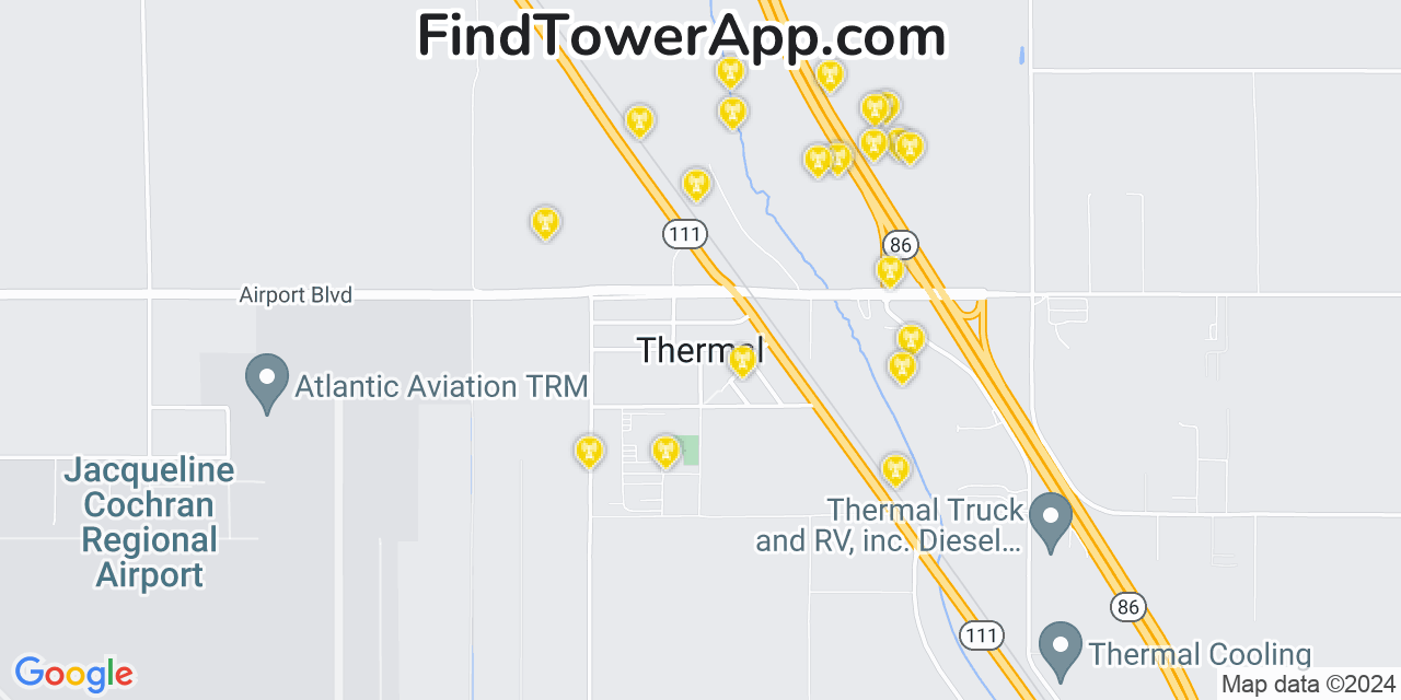 T-Mobile 4G/5G cell tower coverage map Thermal, California