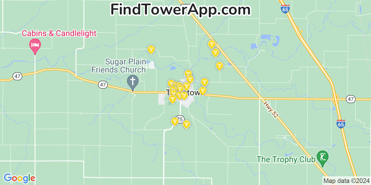 T-Mobile 4G/5G cell tower coverage map Thorntown, Indiana