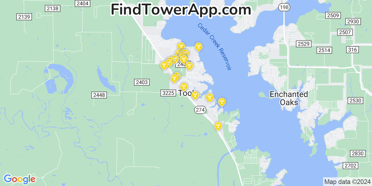 AT&T 4G/5G cell tower coverage map Tool, Texas