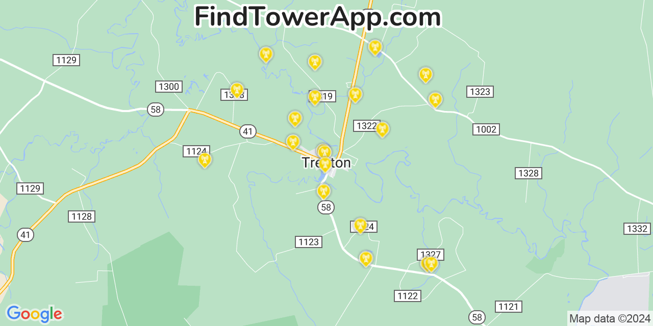 T-Mobile 4G/5G cell tower coverage map Trenton, North Carolina