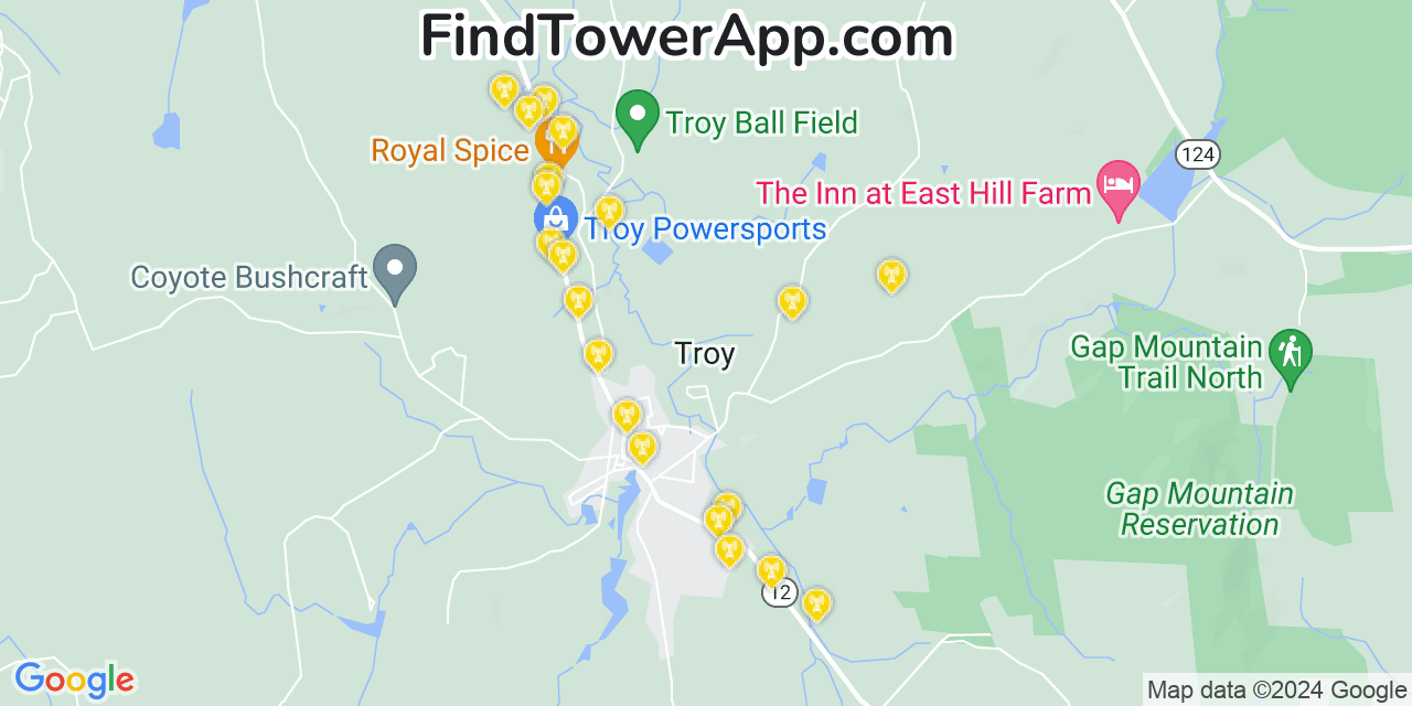 T-Mobile 4G/5G cell tower coverage map Troy, New Hampshire