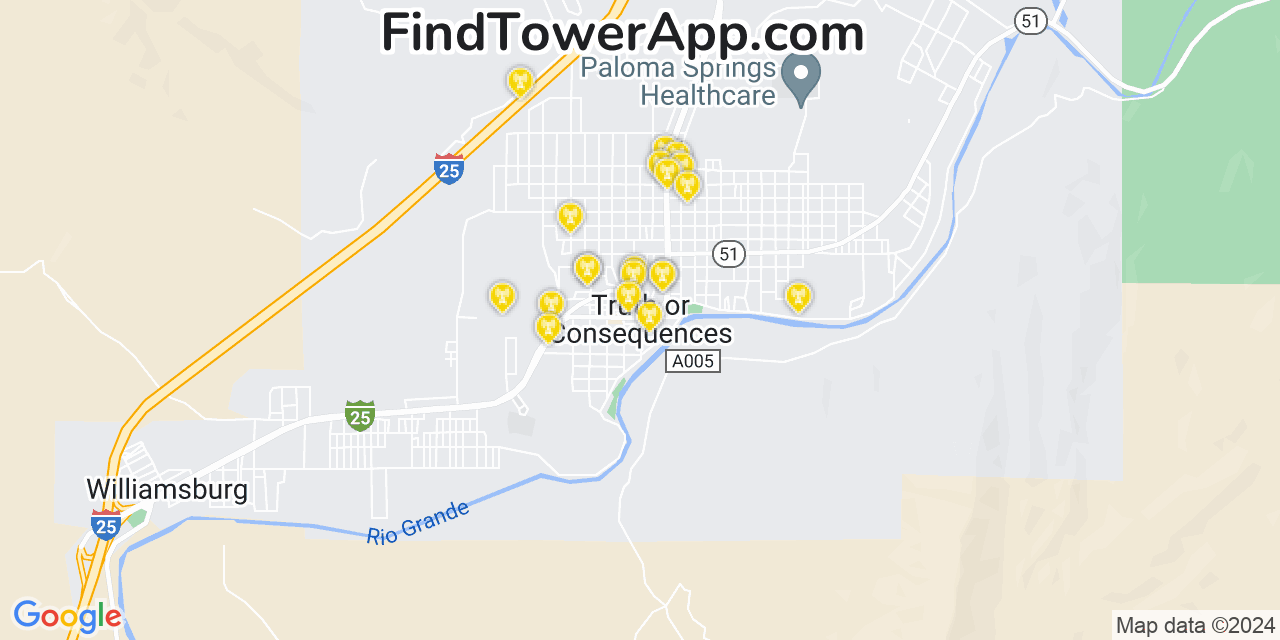 T-Mobile 4G/5G cell tower coverage map Truth or Consequences, New Mexico