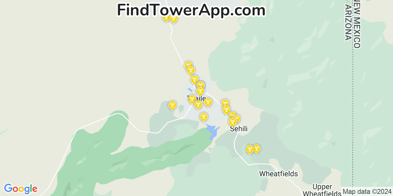 AT&T 4G/5G cell tower coverage map Tsaile, Arizona