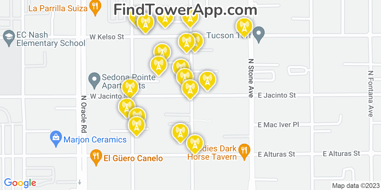Tucson Arizona Cell Tower Coverage Map