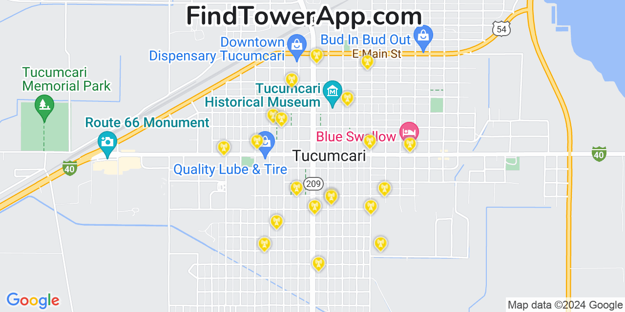 T-Mobile 4G/5G cell tower coverage map Tucumcari, New Mexico