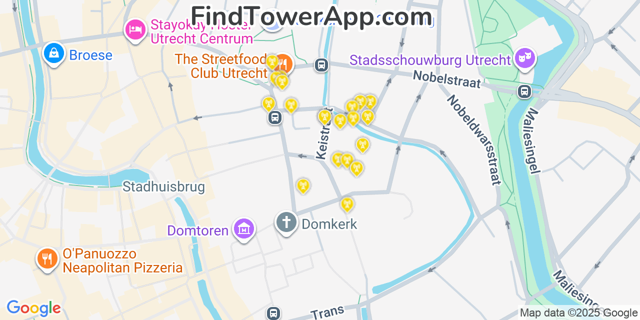 Utrecht Cell Towers, Netherlands - FindTower App Coverage Maps