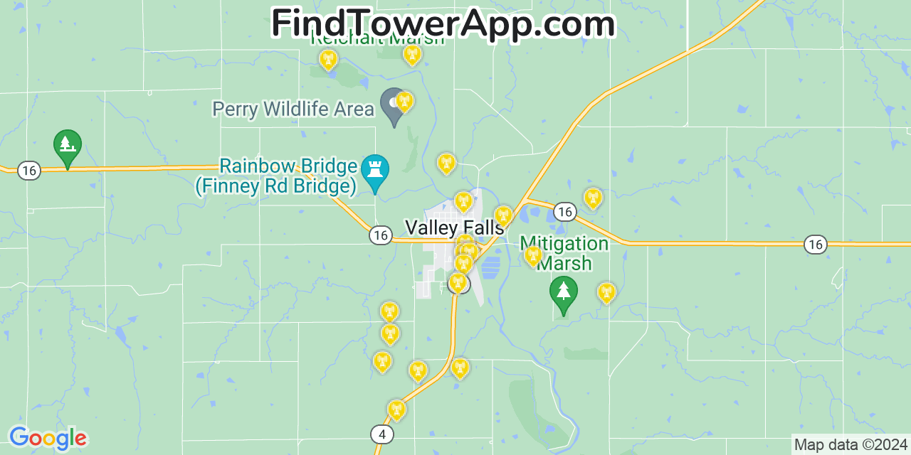 T-Mobile 4G/5G cell tower coverage map Valley Falls, Kansas