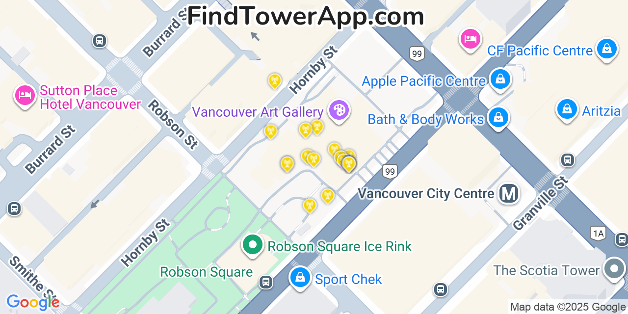 Vancouver Cell Towers, Canada - FindTower App Coverage Maps