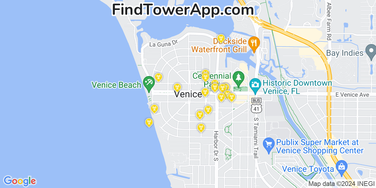 T-Mobile 4G/5G cell tower coverage map Venice, Florida