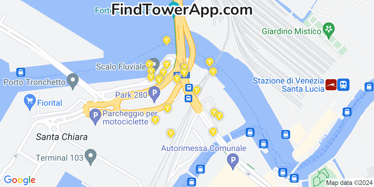 Venice (Italy) 4G/5G cell tower coverage map