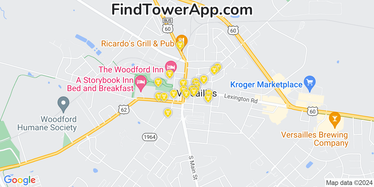 T-Mobile 4G/5G cell tower coverage map Versailles, Kentucky