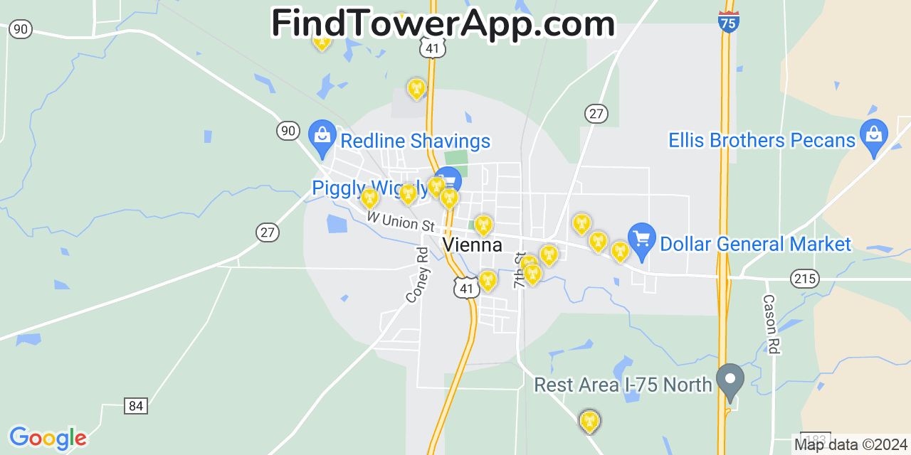 T-Mobile 4G/5G cell tower coverage map Vienna, Georgia