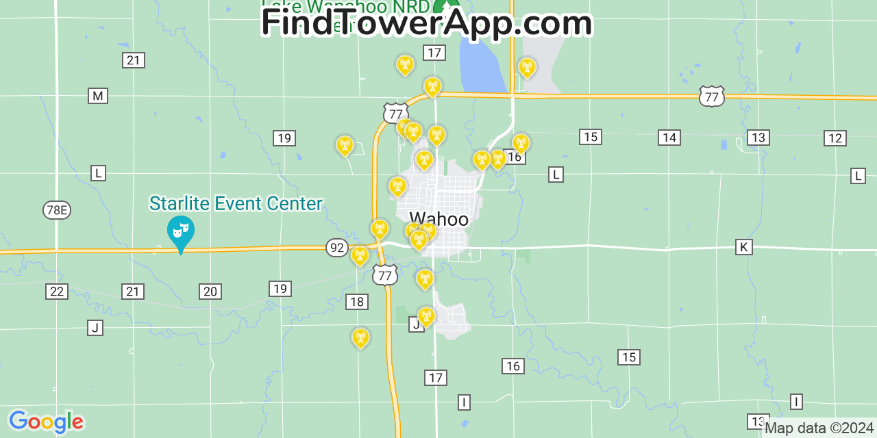 Verizon 4G/5G cell tower coverage map Wahoo, Nebraska