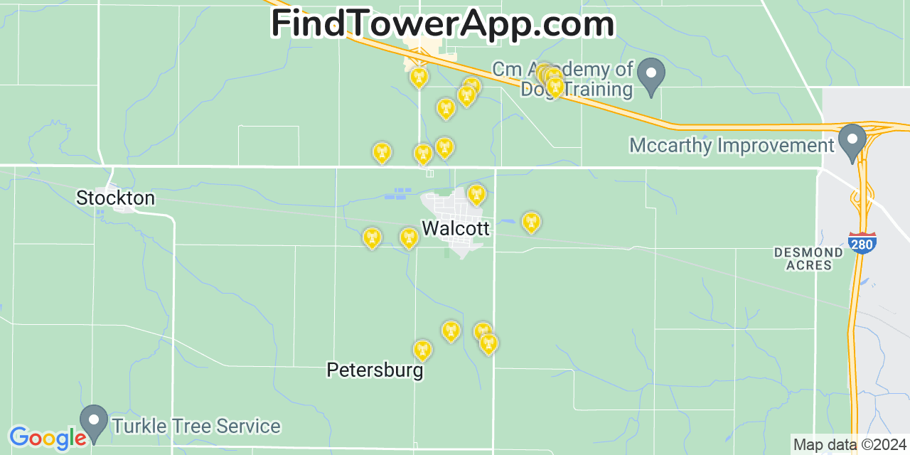 T-Mobile 4G/5G cell tower coverage map Walcott, Iowa