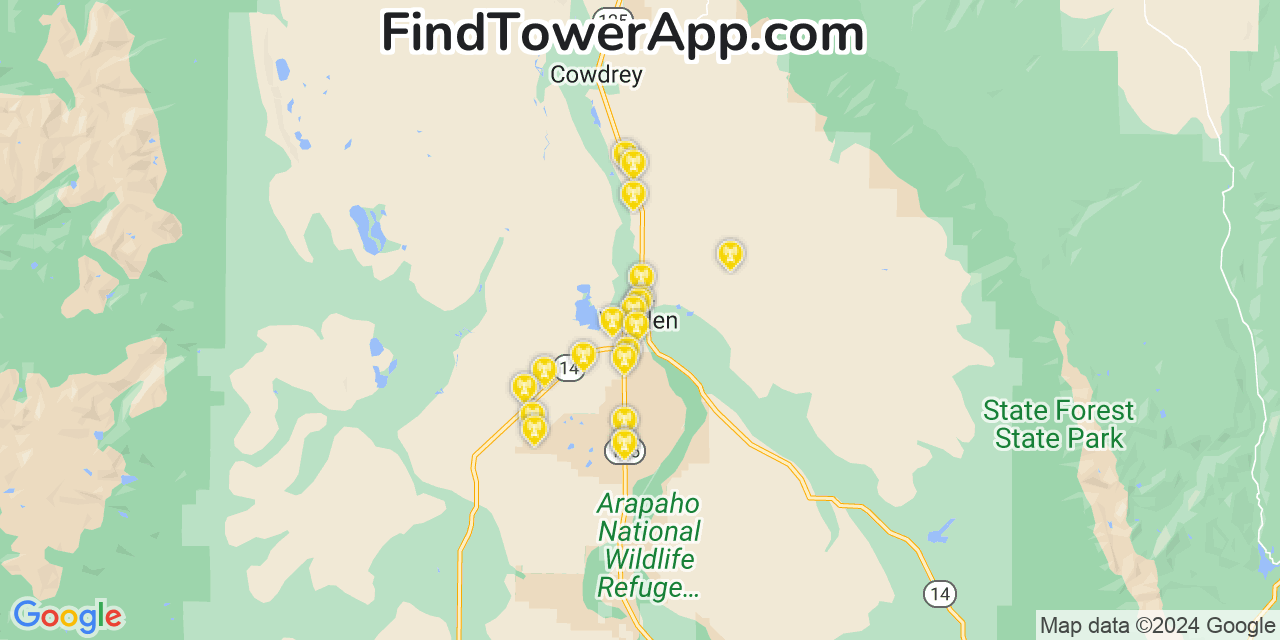 T-Mobile 4G/5G cell tower coverage map Walden, Colorado