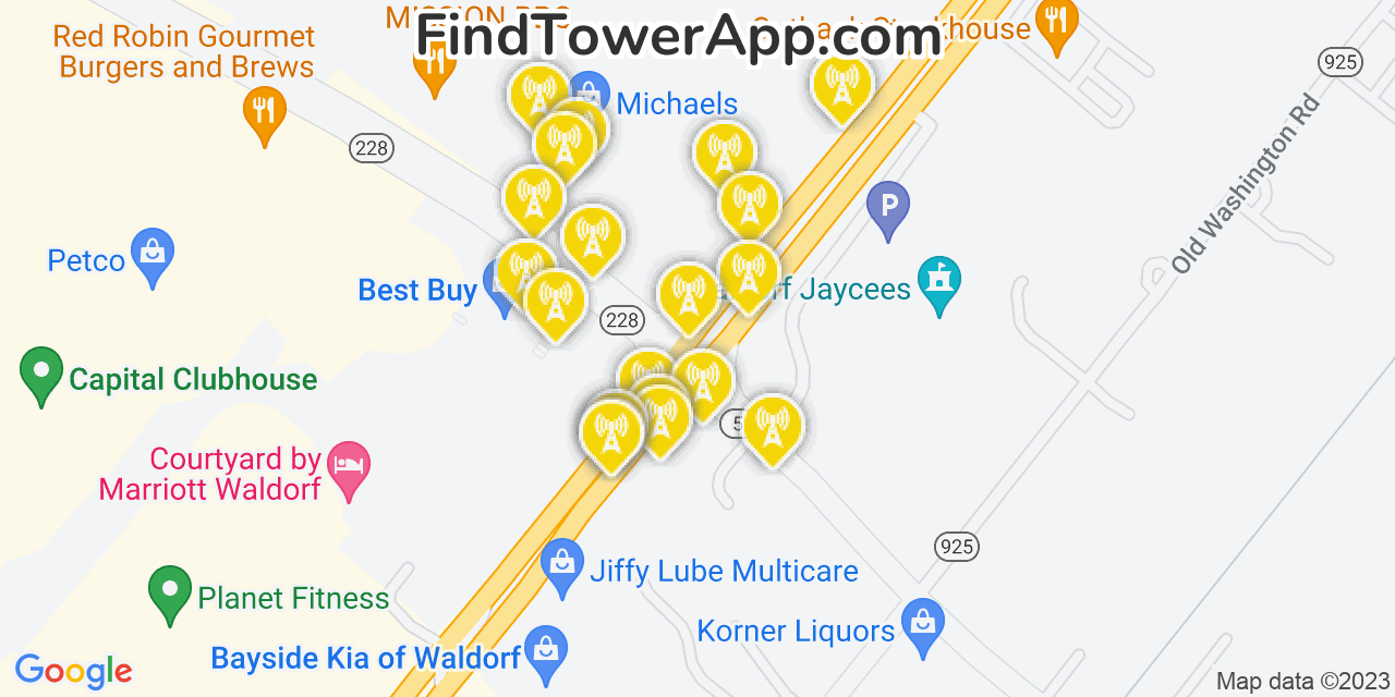 Waldorf Maryland Cell Tower Coverage Map