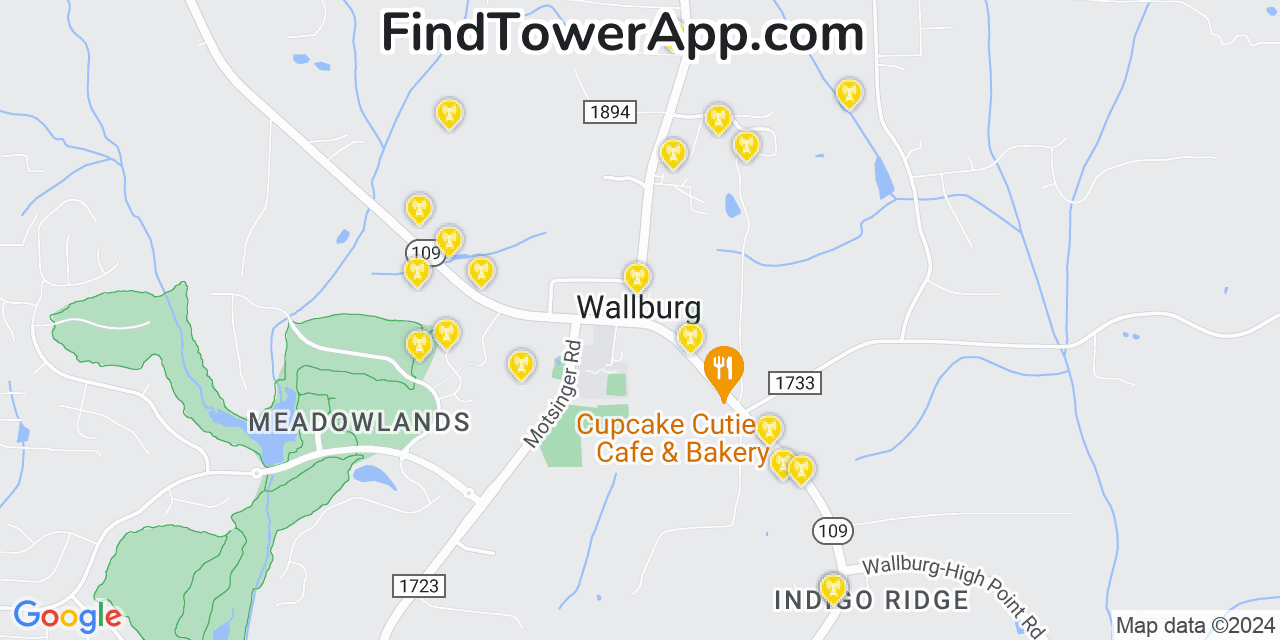 T-Mobile 4G/5G cell tower coverage map Wallburg, North Carolina