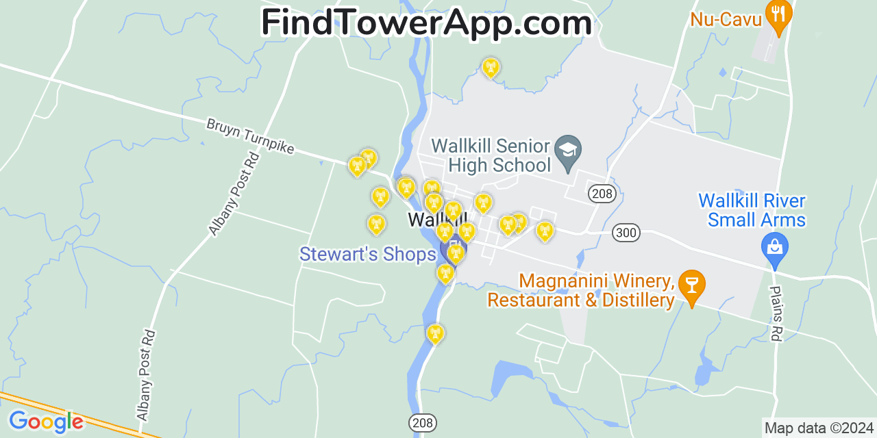 T-Mobile 4G/5G cell tower coverage map Wallkill, New York