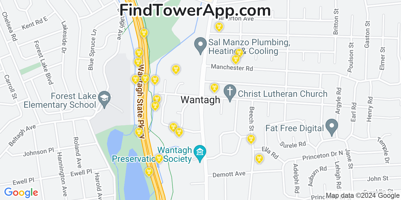 T-Mobile 4G/5G cell tower coverage map Wantagh, New York