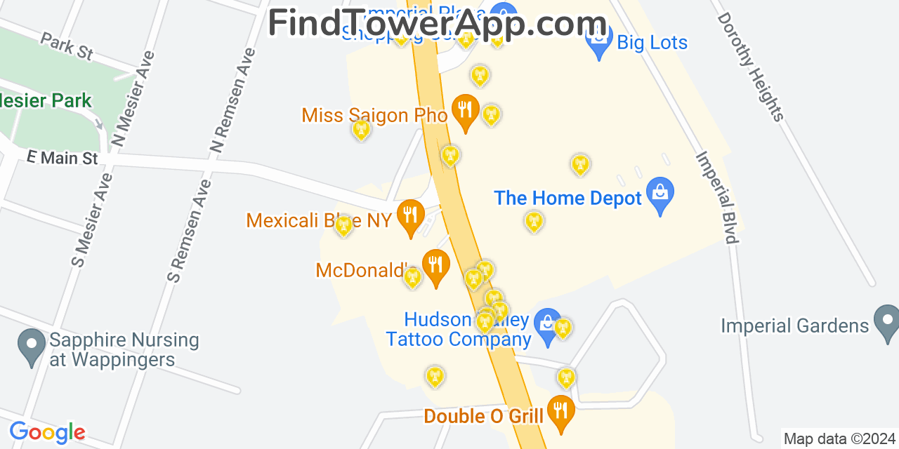 T-Mobile 4G/5G cell tower coverage map Wappingers Falls, New York