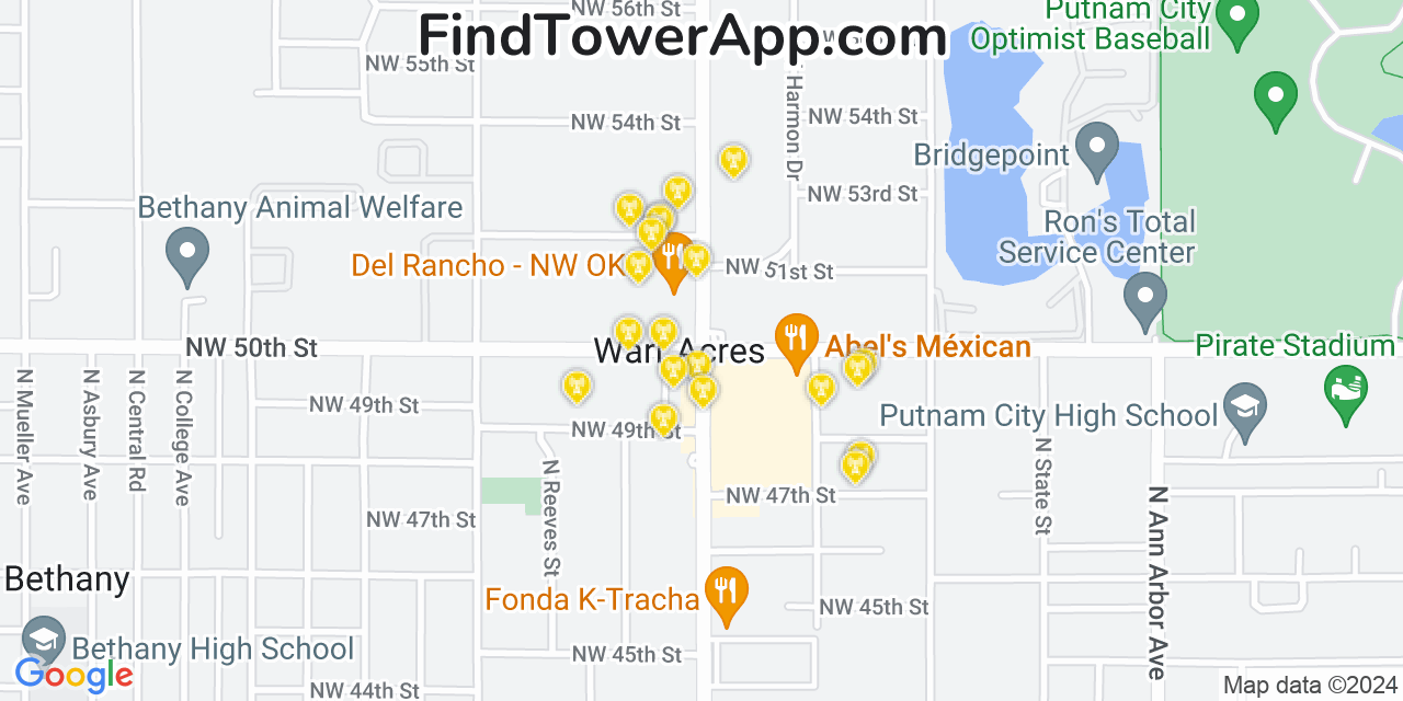 T-Mobile 4G/5G cell tower coverage map Warr Acres, Oklahoma