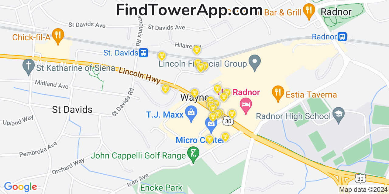 T-Mobile 4G/5G cell tower coverage map Wayne, Pennsylvania