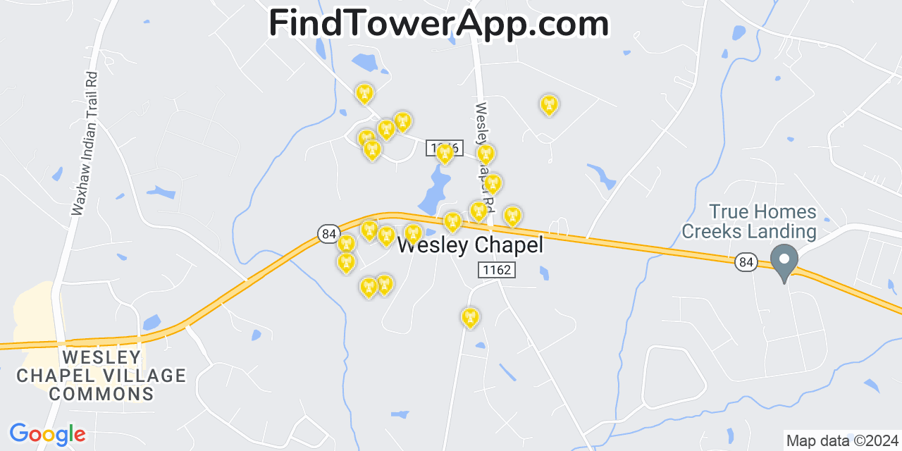 T-Mobile 4G/5G cell tower coverage map Wesley Chapel, North Carolina