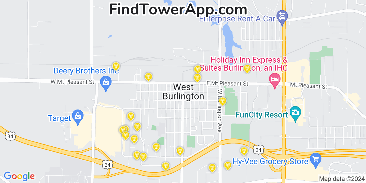 T-Mobile 4G/5G cell tower coverage map West Burlington, Iowa