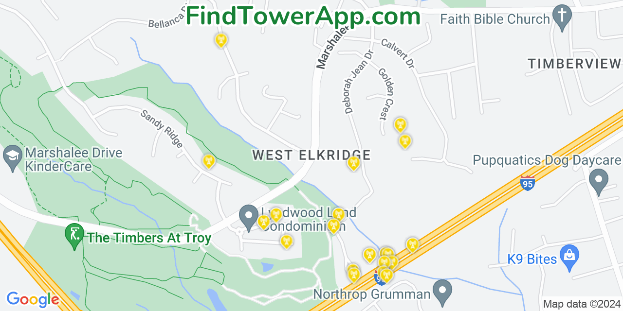 T-Mobile 4G/5G cell tower coverage map West Elkridge, Maryland