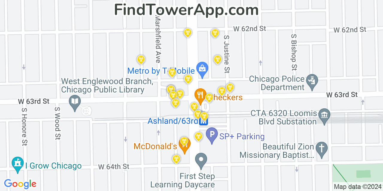 T-Mobile 4G/5G cell tower coverage map West Englewood, Illinois