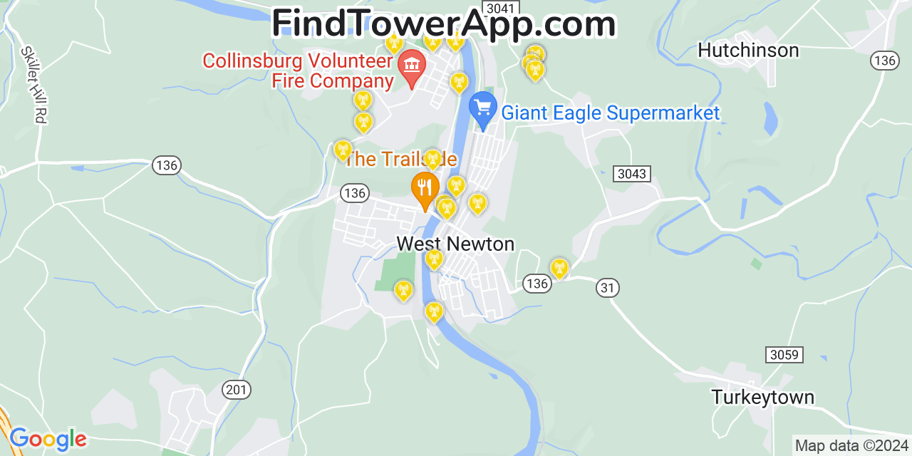 T-Mobile 4G/5G cell tower coverage map West Newton, Pennsylvania