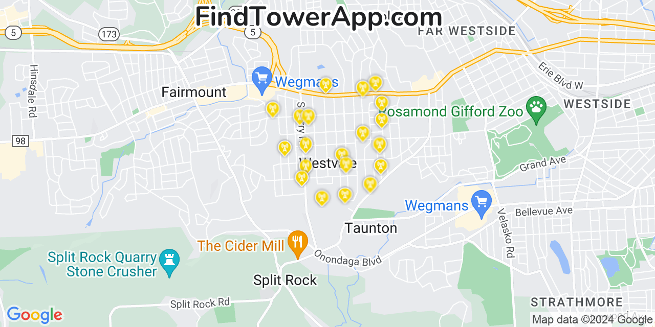 T-Mobile 4G/5G cell tower coverage map Westvale, New York