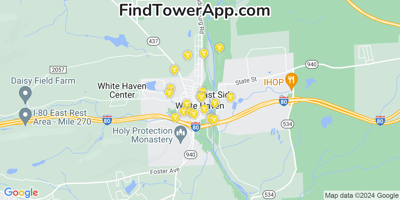 T-Mobile 4G/5G cell tower coverage map White Haven, Pennsylvania