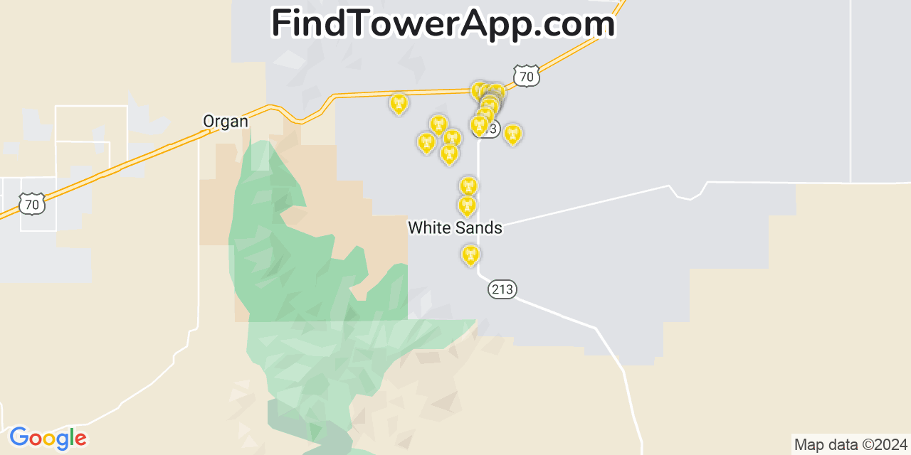 T-Mobile 4G/5G cell tower coverage map White Sands, New Mexico