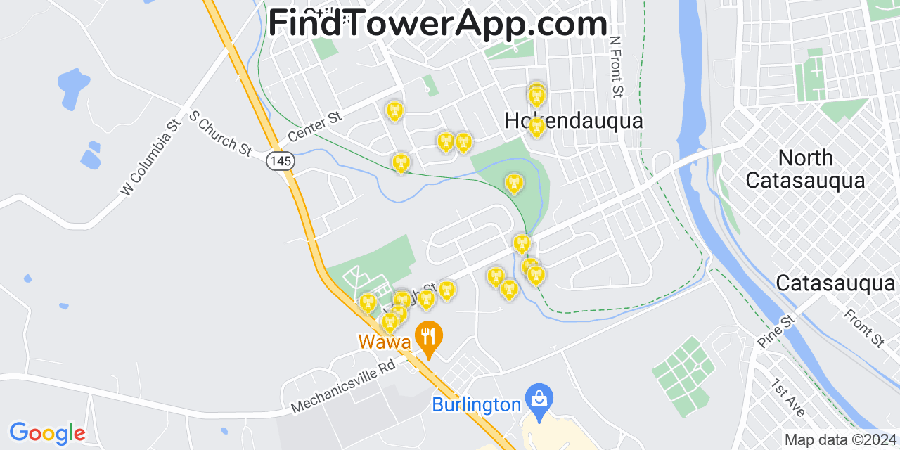 AT&T 4G/5G cell tower coverage map Whitehall, Pennsylvania