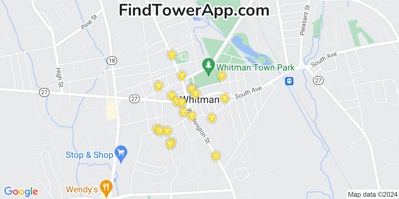 T-Mobile 4G/5G cell tower coverage map Whitman, Massachusetts