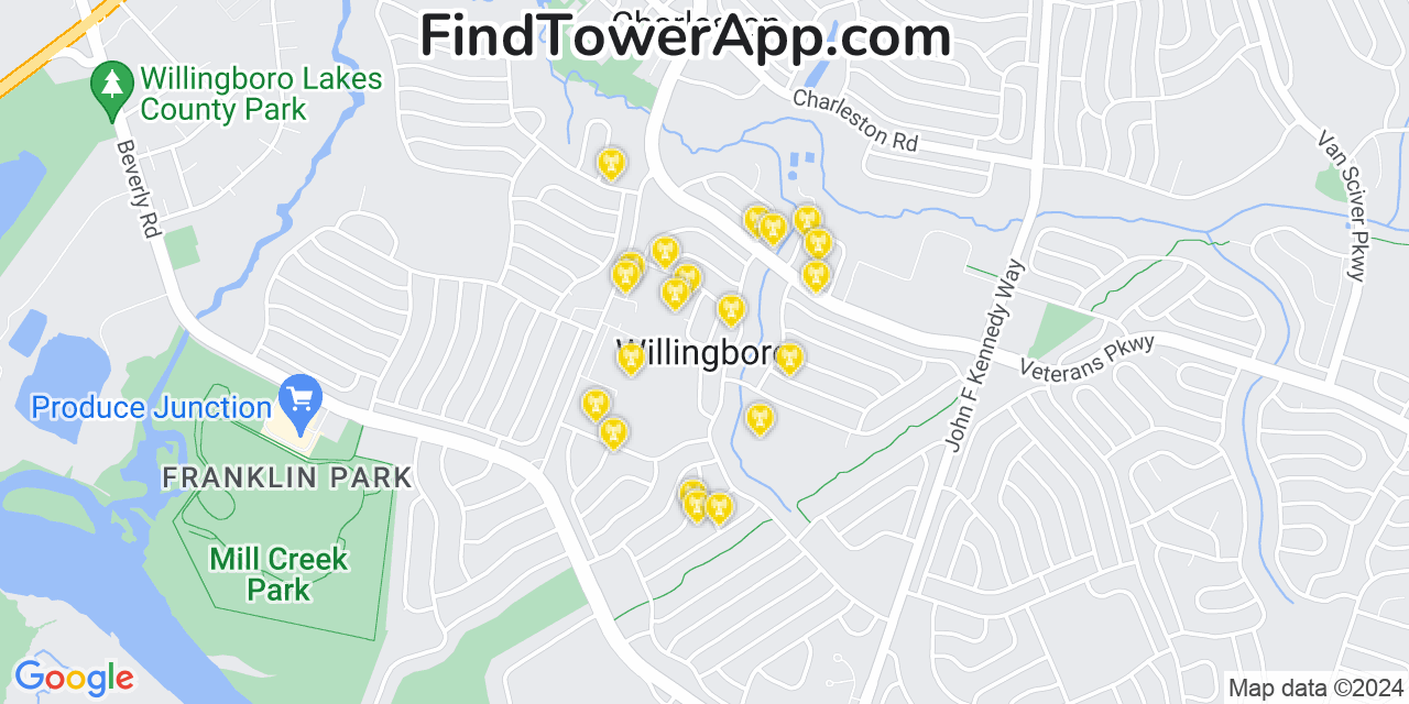 T-Mobile 4G/5G cell tower coverage map Willingboro, New Jersey