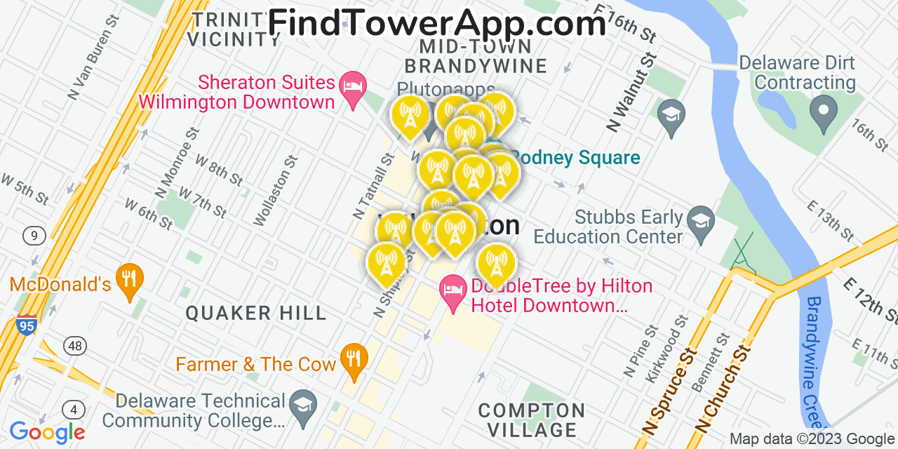 Wilmington Delaware Cell Tower Coverage Map