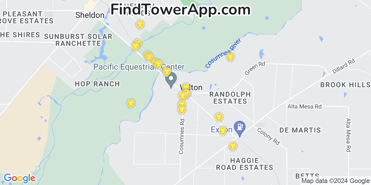 T-Mobile 4G/5G cell tower coverage map Wilton, California