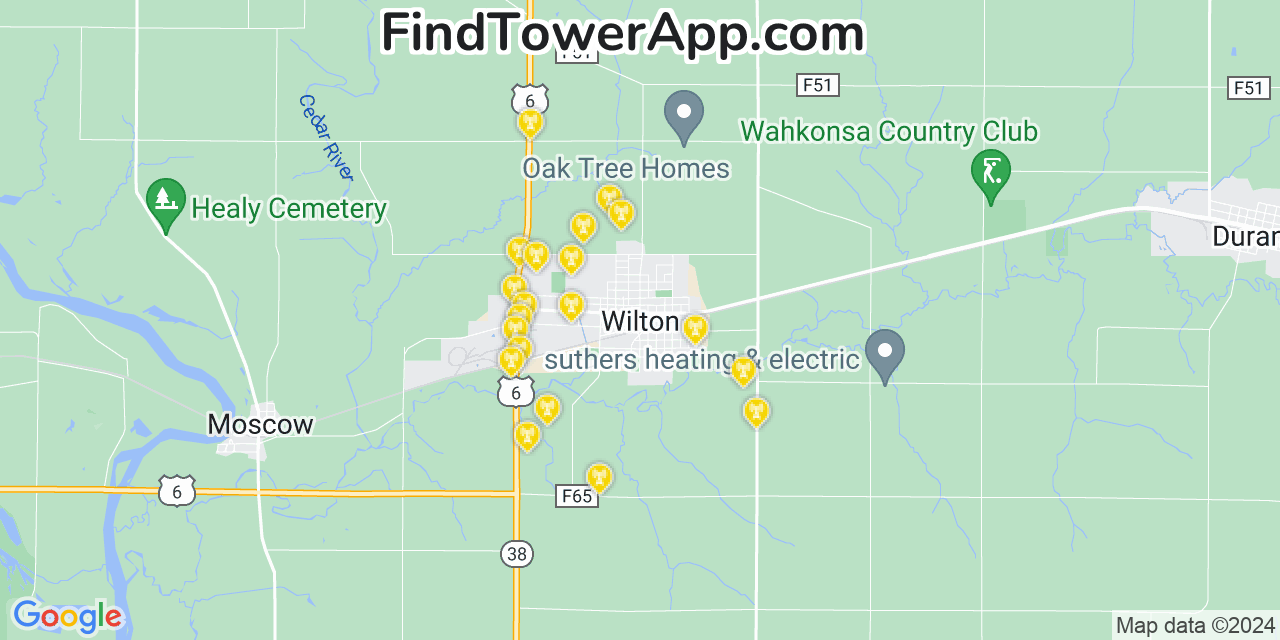 T-Mobile 4G/5G cell tower coverage map Wilton, Iowa