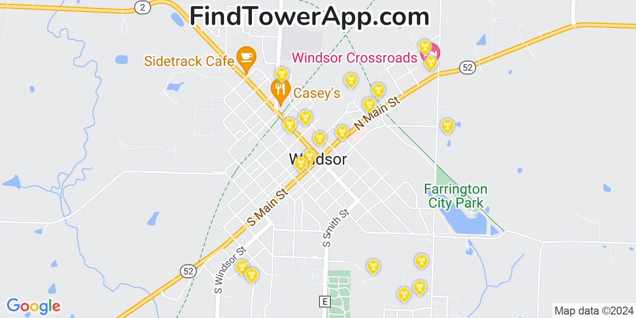 AT&T 4G/5G cell tower coverage map Windsor, Missouri